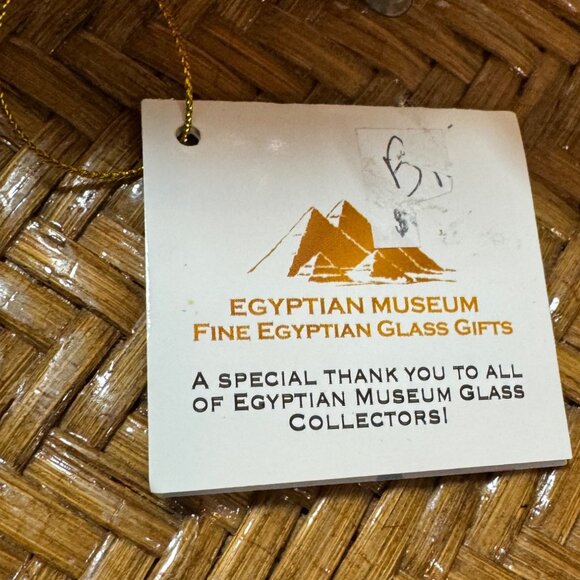 Egypsian Glass Ornament With Pink Iridescent Finish & Gold Accents - Picture 5 of 7